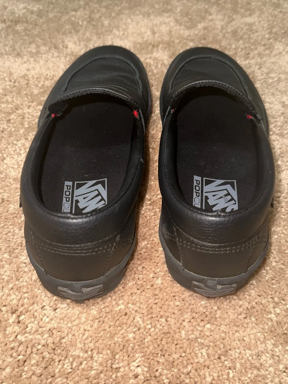 Vans Black Leather Penny Slip-On Loafers - Men's